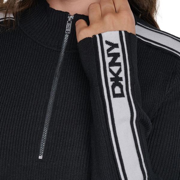 Womens DKNY Long Sleeve Quarter Zip Mock Neck Sweater