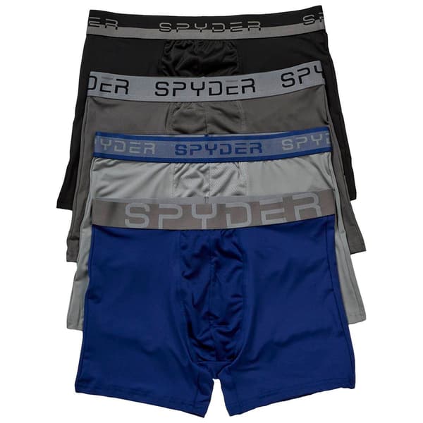 Mens Spyder 4pk. Lightweight Knit Boxer Briefs Black/Multi Boscov's