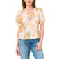 Womens Cece Short Sleeve Double Tie Front Floral Blouse - image 3