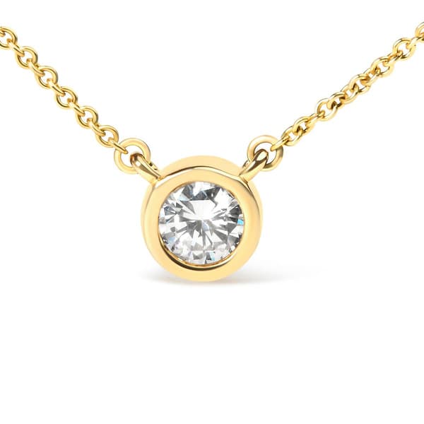 Haus of Brilliance 10kt. Gold 1/2ctw. Diamond Round Pendant - image 