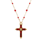 Symbols of Faith Baguette Stone Cross Beaded Necklace - image 1