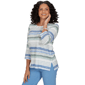 Petite Alfred Dunner Provence 3/4 Sleeve Bayadere Stripe Blouse - image 3