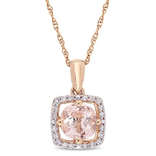Gemstone Classics™ 10kt. Rose Gold & Morganite Pendant