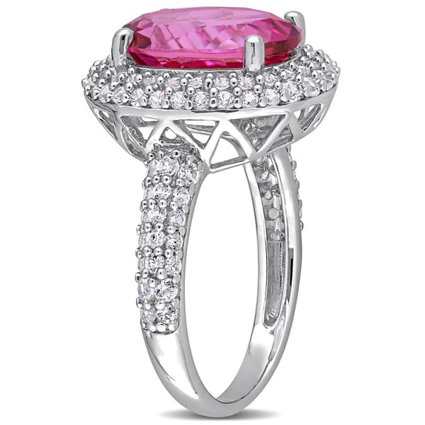 Sophia B 9 7 1/7ctw. Pink Topaz & Created White Sapphire Ring