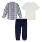 Baby Boy &#40;12-24M&#41; Nautica 3pc. Plaid Woven Shirt Set - Navy/Multi - image 2