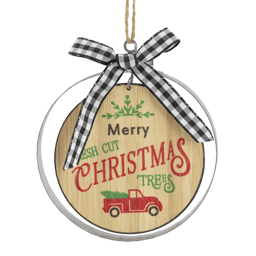Northlight 4in. Wood "Merry Christmas Fresh Cut Trees" Ornament