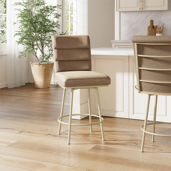 HH2 Home Stause Channel-Tufted Counter Height Swivel Stool - image 