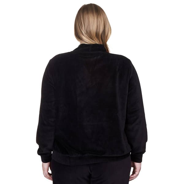 Plus Size Alfred Dunner Drama Queen Velour Color Block Blouse