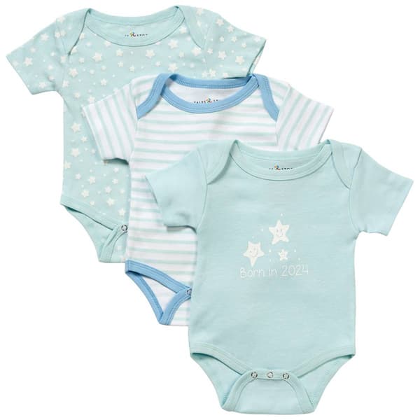 Baby Boy &#40;NB-9M&#41; Tales & Stories 3pk. Born in 2024 Star Bodysuits - image 