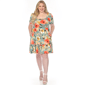 Plus Size White Mark Square Neck Short Sleeve Floral Dress - image 1