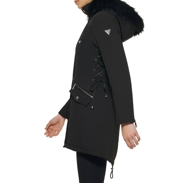 Womens GUESS Softshell Walker w/Faux Fur Hood