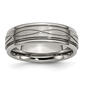 Mens Endless Affection&#40;tm&#41; 7mm Criss Cross Ridged Edge Weddng Band - image 1