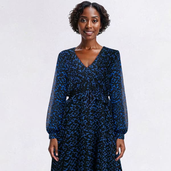 Womens Absolutely Famous Long Sheer Sleeve Abstract A-Line Dress