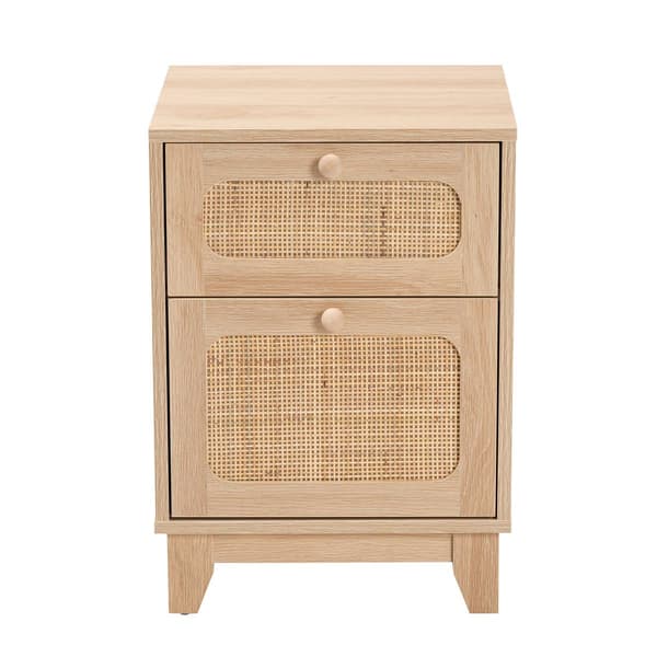 Baxton Studio Elsbeth Light Brown Wood 1-Drawer End Table