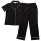 Womens Nicole Miller Short Sleeve Rib Pajama Set - Black - image 1