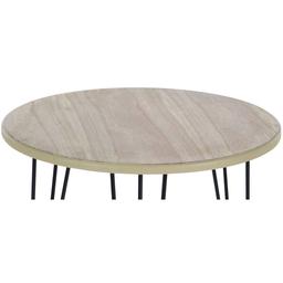9th & Pike® Brown Wood and Metal Modern Accent Table