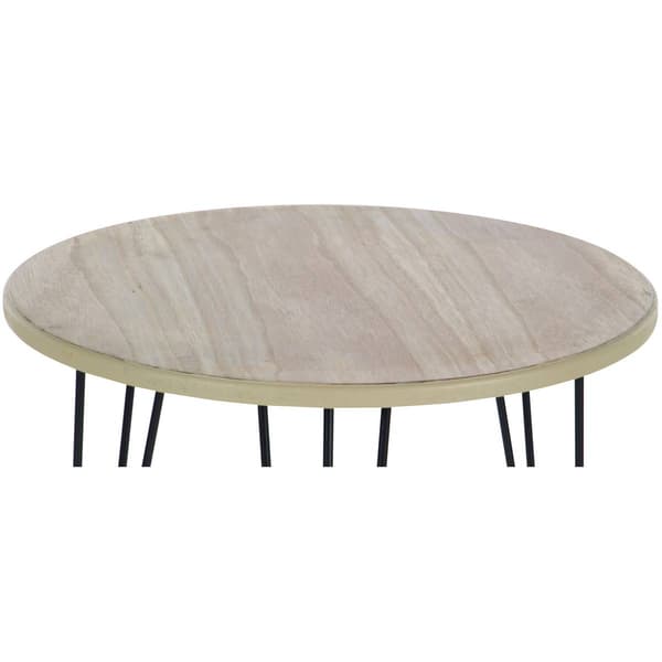 9th & Pike® Brown Wood and Metal Modern Accent Table