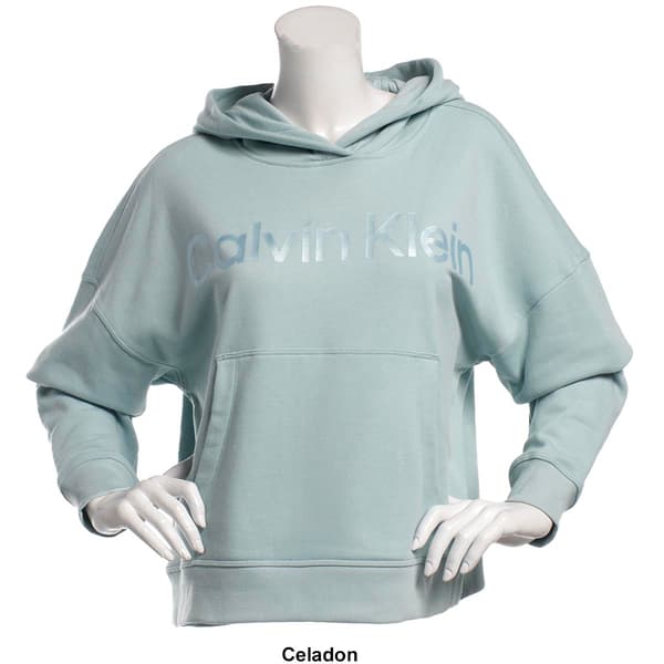 Womens Calvin Klein Performance Metallic CK Hooded Sweatshirt