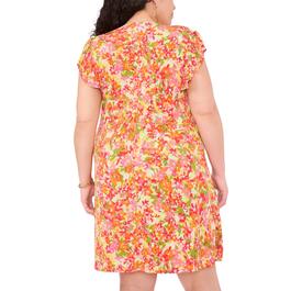 Womens MSK Sleeveless Contrast Floral Shift Dress