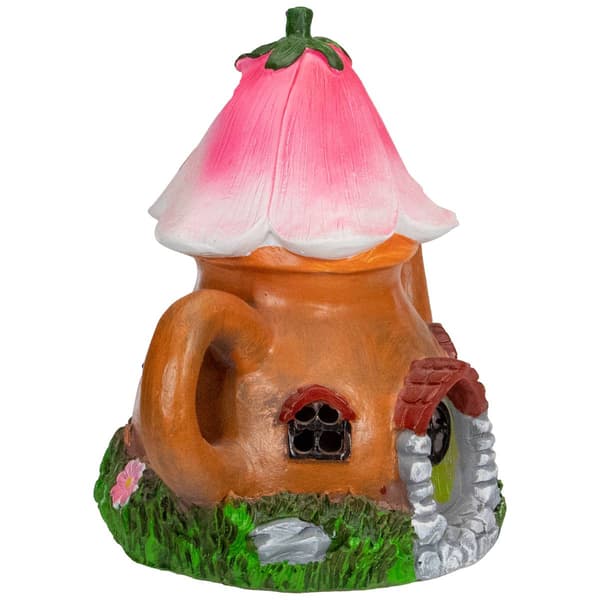 Northlight Seasonal 7in. Solar Flower Tea Pot Garden Statue
