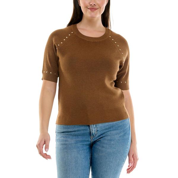 Womens Zac & Rachel Short Sleeve Crew Neck With Stud Detail - image 