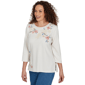 Womens Alfred Dunner Camden Market Floral Embroidery Blouse - image 3