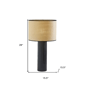 HomeRoots 29in. Black Ceramic Cylinder Table Lamp with Drum Shade - image 2