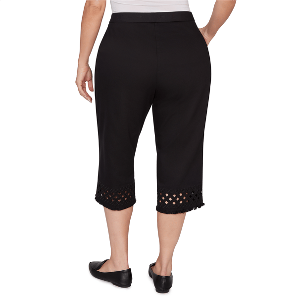 Plus Size Alfred Dunner Detail Driven Geometric Cut Out Capris