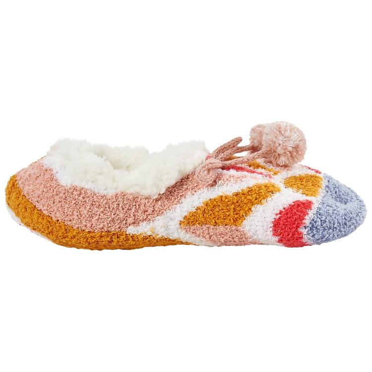 Womens Muk Luks Cozy Ballerina Slippers - Yellow Pink