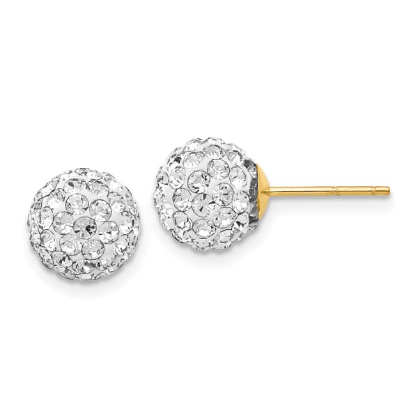 Gold Classics(tm) 9mm Crystal Stud Earrings - image 