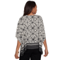 Womens Ruby Rd. Tropical Noir Elbow Sleeve Medallion Blouse - image 2