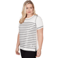 Petite Alfred Dunner Crowd Pleaser Sequin Stripe Blouse - image 2