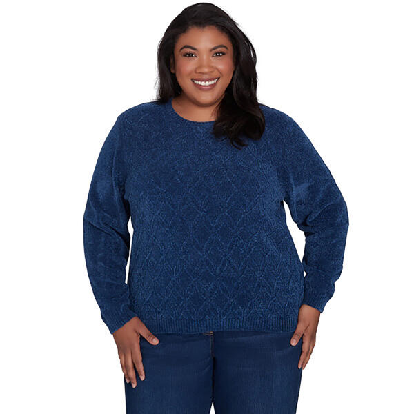 Plus Size Alfred Dunner Chenille Pullover Sweater - image 