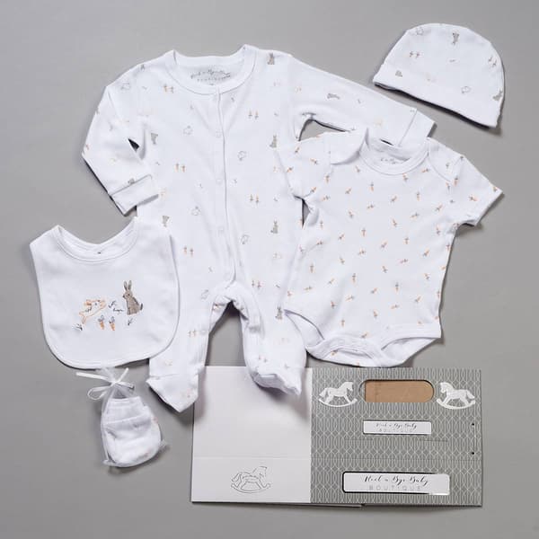 Baby Girl &#40;NB-6M&#41; Rock A Bye Baby 5pc. Bunny Hanging Layette Set