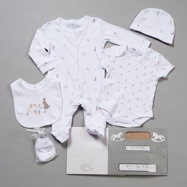 Baby Girl &#40;NB-6M&#41; Rock A Bye Baby 5pc. Bunny Hanging Layette Set - image 
