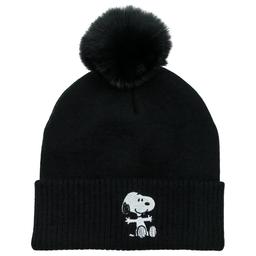 Womens Peanuts Snoopy Plaid Pom Beanie