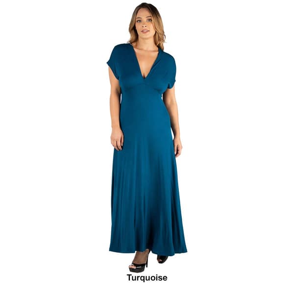 Plus Size 24/7 Comfort Apparel Empire Waist Maxi Dress