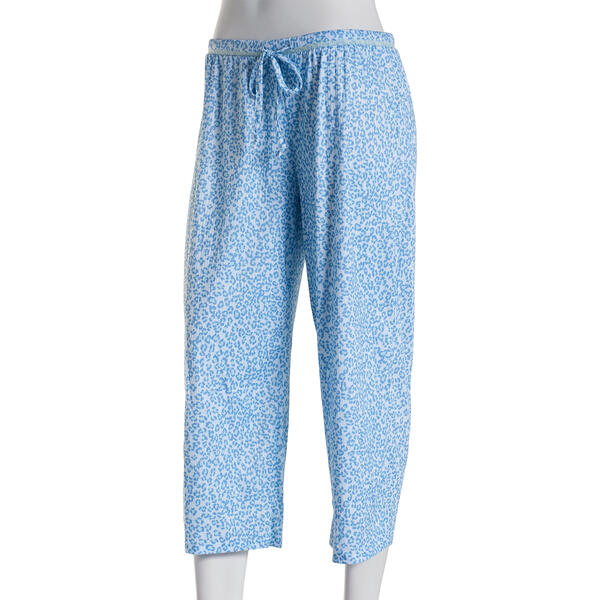 Petites Jessica Simpson Ribbed Brushed Leopard Capri Pajama Pants - image 