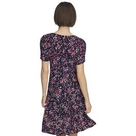 Womens Tommy Hilfiger Short Sleeve Surplice Floral Dress