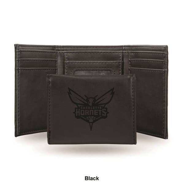 Mens NBA Charlotte Hornets Faux Leather Trifold Wallet