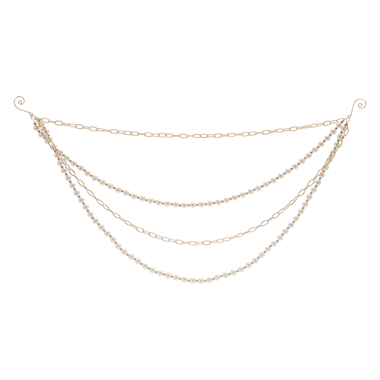 Melrose Pearl Bead & Chain Link Garland - Set of 2
