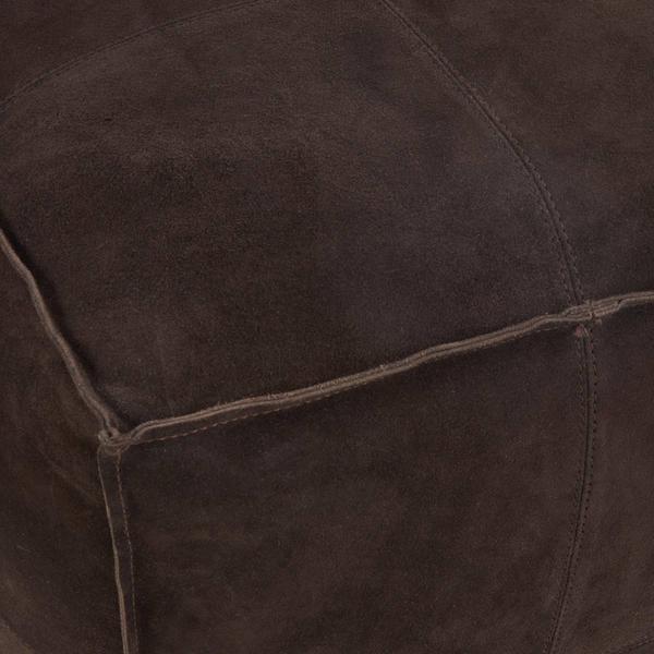 9th & Pike® Rustic Leather Pouf Ottoman