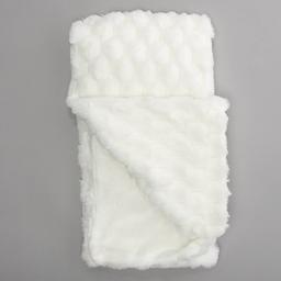 Maison Des Fleurs(R) Honeycomb Faux Fur Reversible Blanket-White