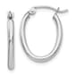 Gold Classics&#40;tm&#41; 14kt. White Gold 2mm Oval Tube Hoop Earrings - image 1