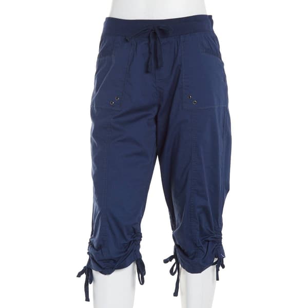 Petite da-sh Emma Rib Waist Ruched Cuff Capris Pants