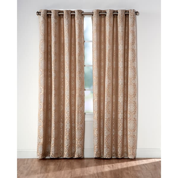 Coventry Quarterfoil Jacquard Grommet Curtain Panel - image 