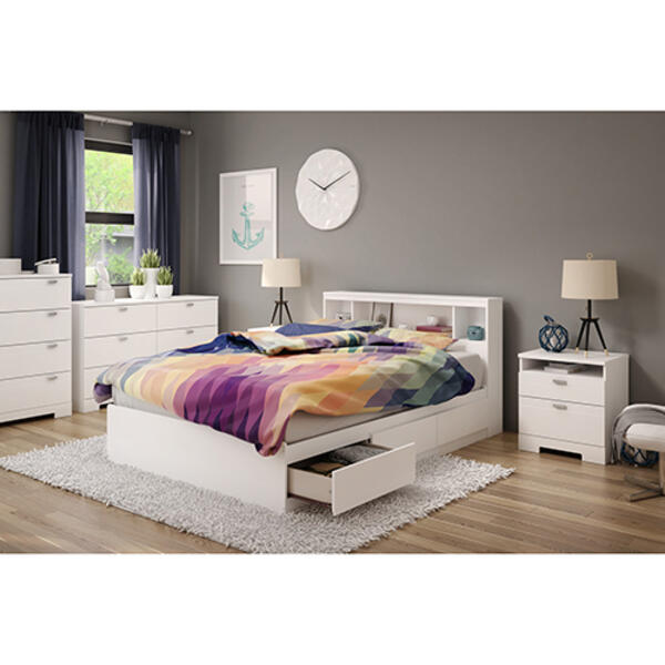 South Shore Reevo Full Mates Bed with Bookcase Headboard - image 