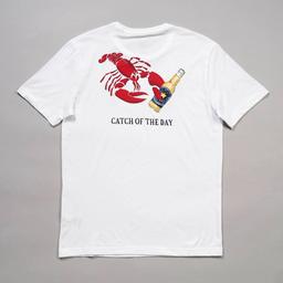 Mens Chaps Lobster Beer Short Sleeve Tee - Bleached White