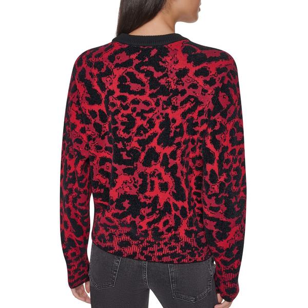 Womens DKNY Long Sleeve Abstract Crew Neck Sweater