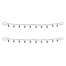Melrose Vintage Light Bulb Tinsel Garland - Set of 2